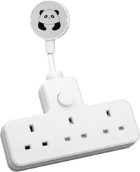 LIPWEL Plug Extension Socket 3 Way Multi Plug Adapter UK Multiplug Socket Extension Lead Surge Protected 1000J Heavy Duty 13A Power Strip Main Switch, Rotating Connector, White