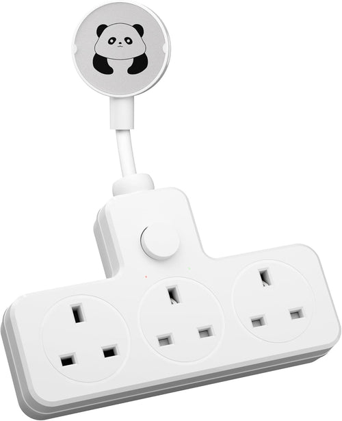 LIPWEL Plug Extension Socket 3 Way Multi Plug Adapter UK Multiplug Socket Extension Lead Surge Protected 1000J Heavy Duty 13A Power Strip Main Switch, Rotating Connector, White