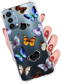 Yerebel Case for Oneplus Nord N200 5G, Clear Flexible Bumper TPU Soft Rubber Silicone Case, Butterfly Design, Drop & Scratch Protection