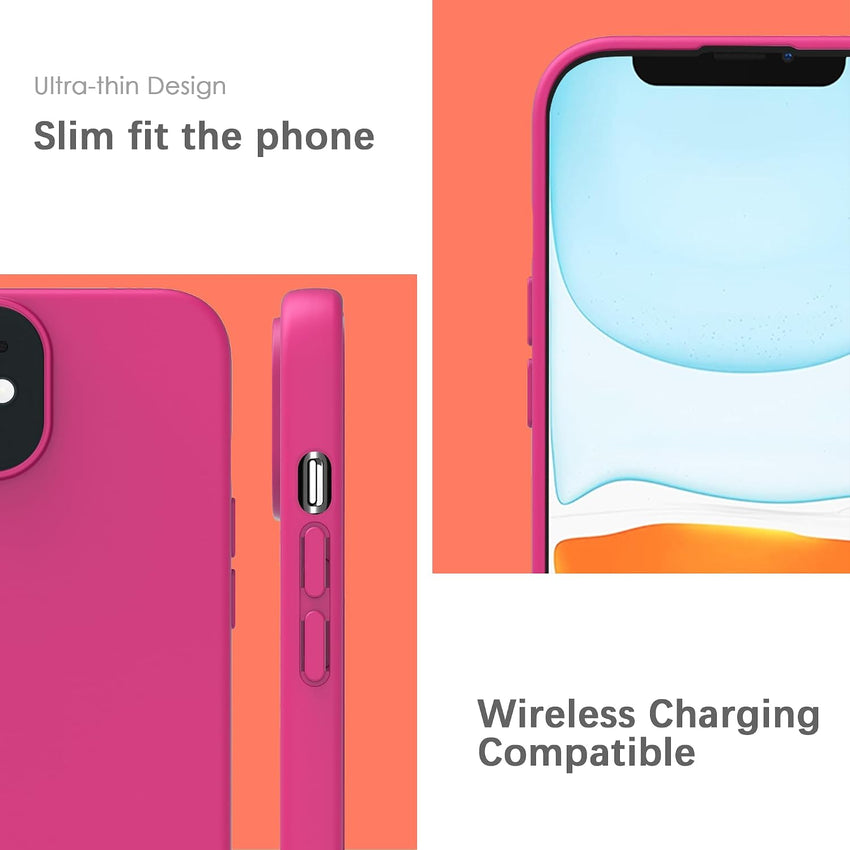 YATWIN Silicone Case for iPhone 11, Soft-Touch, Shockproof, DustProof, Antiskid Full Body Armour Phone Cover for Apple iPhone 11 - Magenta