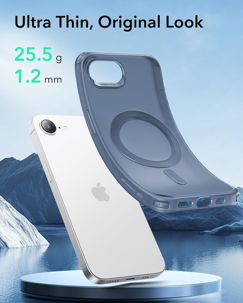 ESR for iPhone 16 Case, Compatible with MagSafe, Camera Protection, Shockproof Thin Cover, Resists Yellowing and Scratches, Magnetic Phone Case for iPhone 16, Zero Series, Frosted Blue