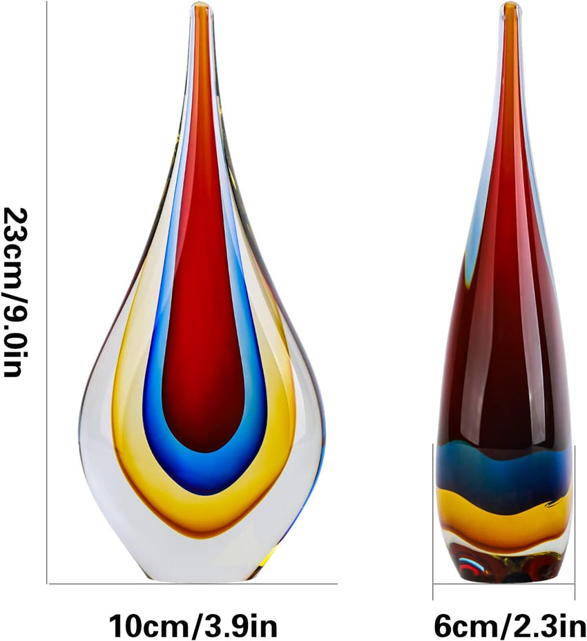 Handmade Murano-Style Glass Sculpture Paperweight Decorative Figurine - Handmade