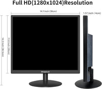 SKitphrati 17 Inch PC Monitor 1280 X 1024 LED 4 3 Monitor, Computer Monitor with HDMI & VGA, TN Panel, 60 Hz, 5Ms, 4:3, VESA, for Computer Laptop Ras Pi