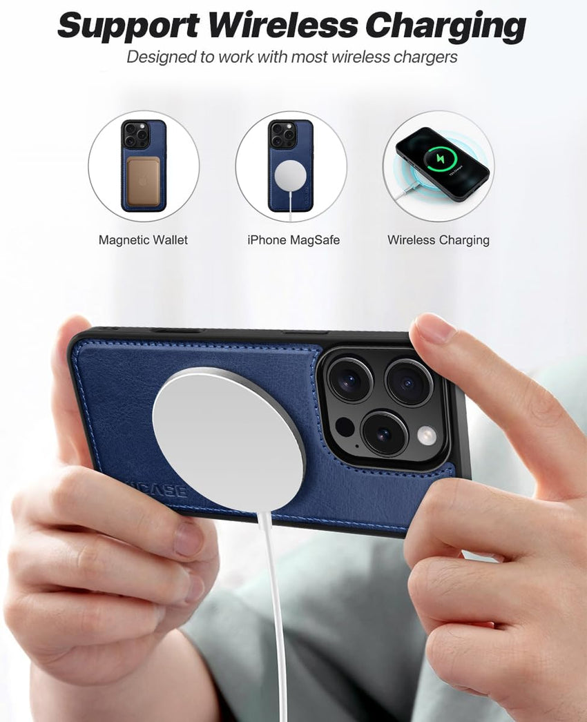 OCASE for iPhone 16 Pro Max Case, Detachable 2 in 1 PU Leather Wallet Case with RFID Blocking, Wireless Charging, Card Holders, Kickstand, Shockproof Removable Phone Cover, Blue