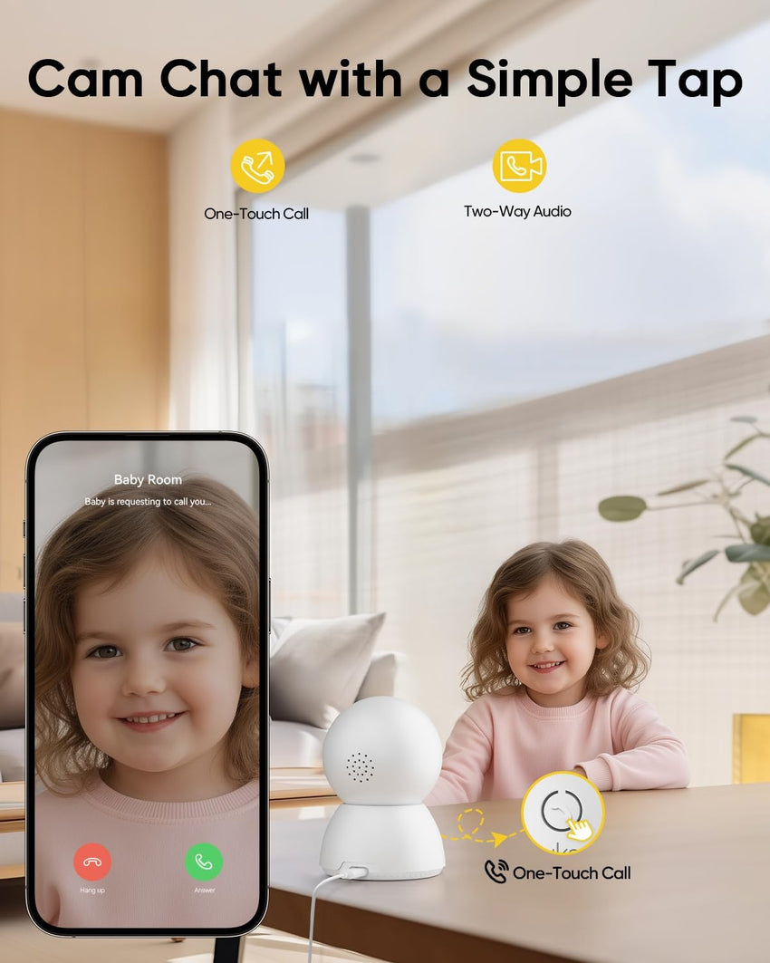 BoyKeep 2K Indoor Surveillance Cameras 2-Pack with Night Vision â Home Security