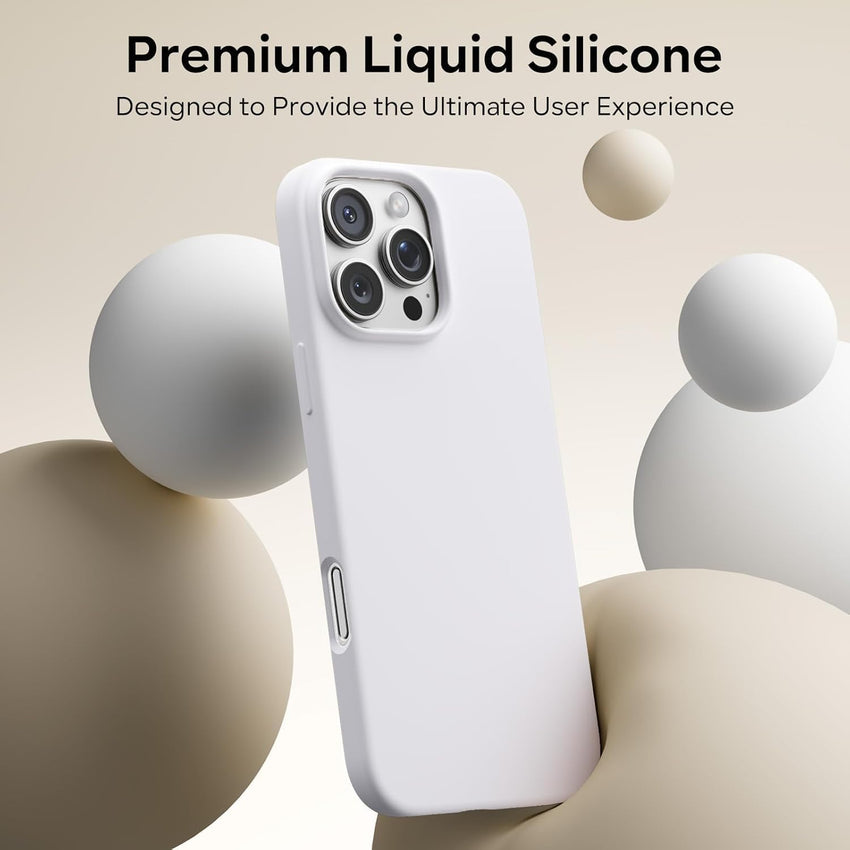 ACRONIX Compatible with iPhone 16 Pro Max Case 6.9", Slim Liquid Silicone Cover, Lightweight Soft Touch Grip, Shockproof Thin Protective 16 Pro Max Phone Case-White