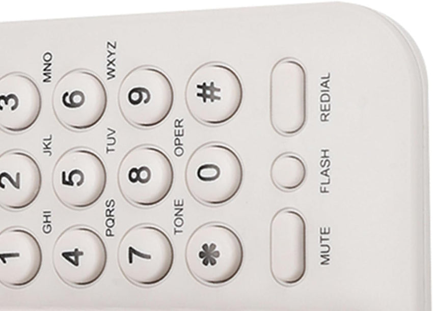 Cocoarm Corded Landline Phone, ABS Material, Wall/Table Mount, No Battery Required, UK Telephone Line (White)