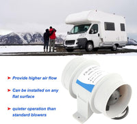 Aramox Bilge Blower Fan, 3 Inch 12V 2.9A Silent Inline Blower Inline Marine Bilge Air Blower for Yachts Boats Air Circulation
