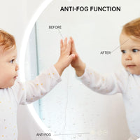 AI-LIGHTING 60cm Round Mirror with Lights Bathroom LED Circular Mirror Illuminated Anti-Fog Backlit Light Up Circle Mirror Touch Switch Color Change Demister IP44 Dimmable