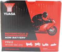Yuasa Motorcycle Battery YTX12 12V 180CCA Maintenance-Free AGM YTX12