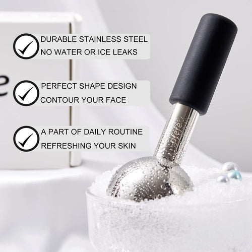 Pfefe Ice Globes for Face & Eyes, Unbreakable Stainless Steel Cryo Sticks for Beauty Routines, Facials Cold Roller Cooling Globes for Puffiness, Wrinkles, Dark Circles, Headaches