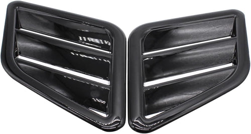 2 PCS/SET Bonnet Vent Cover Glossy ABS Black Hood Vent Cover Engine Air Flow Outlet Vent Cover Grille Replacement for Ford Focus Fiesta Vauxhall Corsa Jazz
