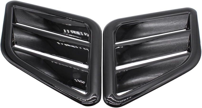 2 PCS/SET Bonnet Vent Cover Glossy ABS Black Hood Vent Cover Engine Air Flow Outlet Vent Cover Grille Replacement for Ford Focus Fiesta Vauxhall Corsa Jazz
