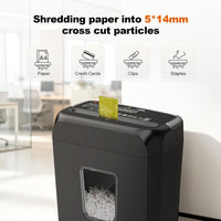 Bonsaii 6 Sheet Cross Cut Paper Shredder, Compact Shredder for Home & Small Office Use, Shreds Credit Cards, Staples, and Clips, Portable Handle Design, 13L Bin (C237-B Upgrade Version)