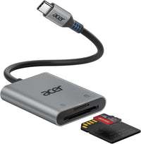 Acer USB-C SD Card Reader, High Speed Type-C Micro SD Card Adapter, USBC External Memory Card Reader SDXC, Micro SDXC Card, Compatible with MacBook Pro/Air, Acer Laptop, iPhone 16, Camera, and More