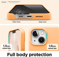 elago Liquid Silicone Case Compatible with iPhone 13 Case (6.1"), Premium Silicone, Full Body Protection - 3 Layer Shockproof Phone Cover, Anti-Scratch Soft Microfiber Lining (Orange)