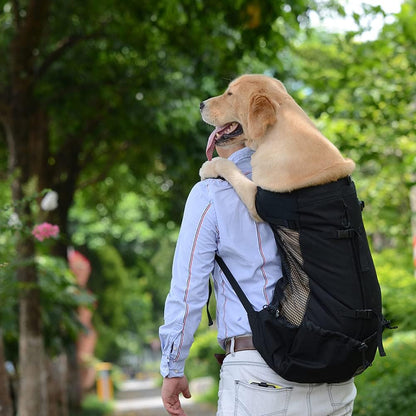 1-25KG Dog Carrier Bag with Drawstring Head Out Design, Ventilated Pet Backpack for Small Medium Dogs Daily Puppy Carrier for Walking Outdoor Safety/Comfortable/Lightweight (M-, Black)â¦