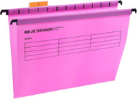 Srvnpioy A4 Suspension Files with Tabs and Card Inserts for Filing Cabinets (Pack of 12, Pink) Polypropylene A4 Hanging Filing Storage Folders for Office Home School
