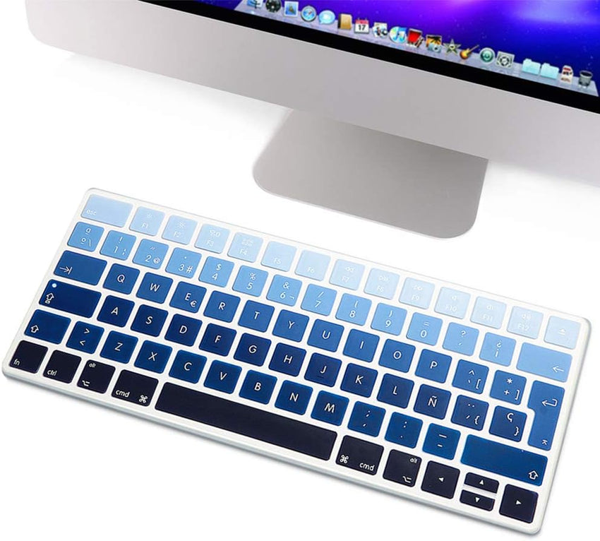 Premium EU Layout Spanish Ultra Thin Soft-touch Silicone Keyboard Protective Cover Skin Protector for Magic Wireless Keyboard MLA22L/A A1644 (2015 Released)-Purple