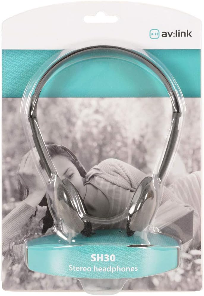 AV:Link | Lightweight Stereo Headphones | Black