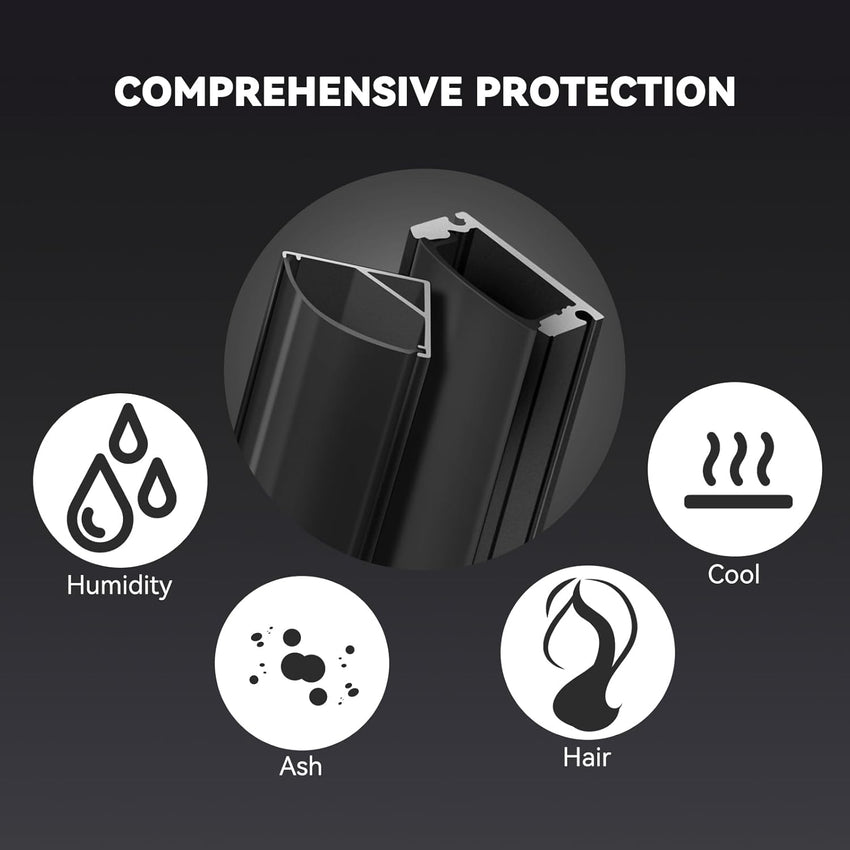 HOMMAND LED Channel, LED Profile 10 Packs 1m/3.3ft U-Shape, LED Diffuser and LED Aluminium Profile with Corner Connectors, End Caps, Mounting Clips and Adhesive, LED Strip Channel 10m