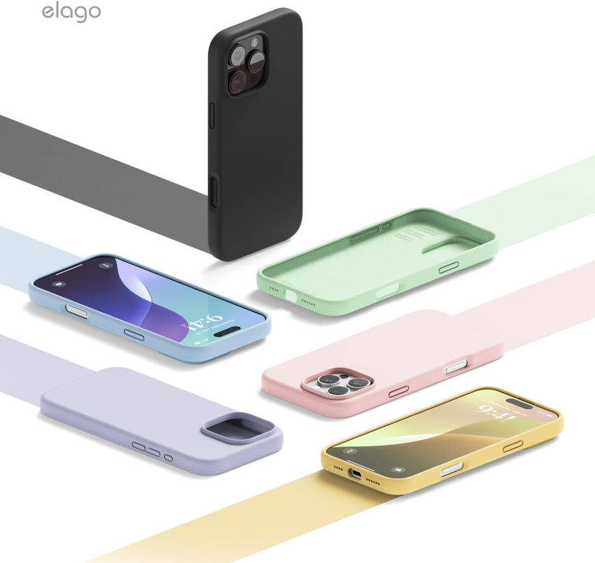 elago Compatible with iPhone 16 Pro Case, Premium Liquid Silicone Case, Full Body Protective Cover, Shockproof, Slim Phone Case, Anti-Scratch Soft Microfiber Lining, 6.3 inch (Medium Grey)