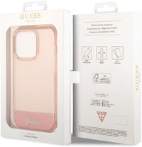 Guess GUHCP14LHGCOP Hard Case for iPhone 14 Pro 6.1 Inch Pink/Pink Translucent