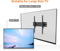 GRIFEMA GB1004-2 TV Wall Bracket for 26-65 inch, up to 50kg, Tilt TV Wall Mount with Spirit Level, Max VESA 400x400mm, Flat and Slim