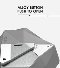 Aulumu A09 Geometric AirPods Pro Case [2nd/1st Generation] with Lock | Protective Cover with Nylon Buckle | Alloy Armour | Compatible with Apple AirPods Pro(2023/2022/2019) - Gray