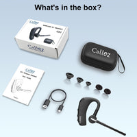 Callez Bluetooth Headset for iPhone Android Mobile Phone, Single Ear Bluetooth Earpiece V5.0 Handsfree with CVC8.0 Dual Mic ENC Noise Cancelling for Trucker Business Office Work