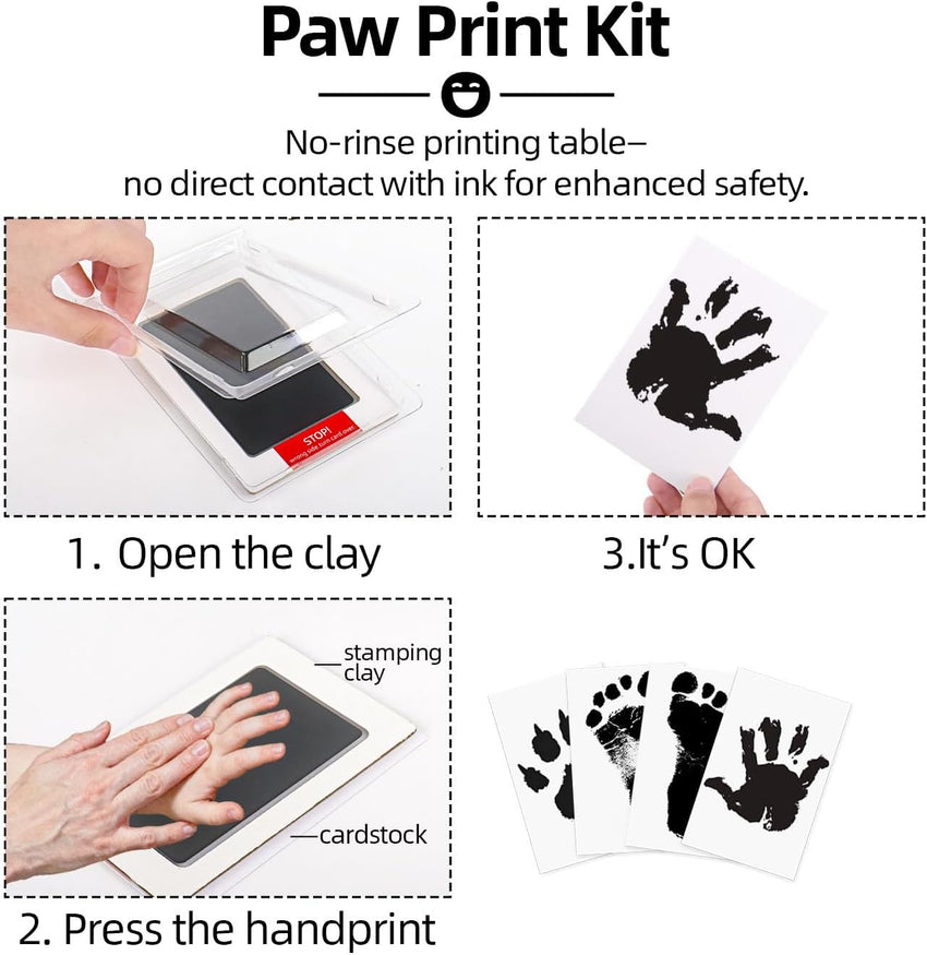 Baby Hand & Footprint Kit with Ink Pads, Photo Frames Ã¢ÂÂ Black
