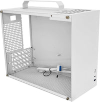 ALAMENGDA V500 Mini Portable M-ATX/ITX Computer Case, Mini-Tower CASE, Full Side Acrylic Transparent DIY Desktop Case with Handle, Support 320MM GPU Size (White-2.0)