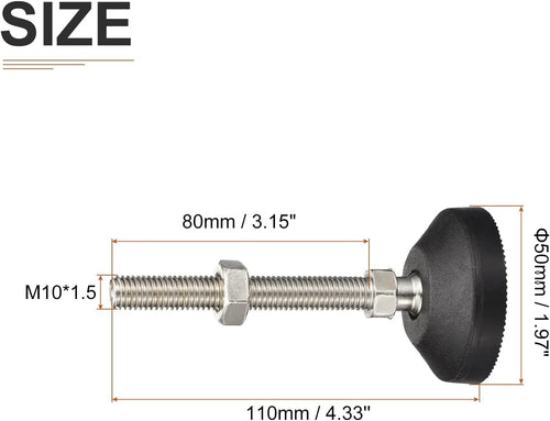 Leveling Feet Adjustable Swivel Levelers 4-Pack â Nylon Black
