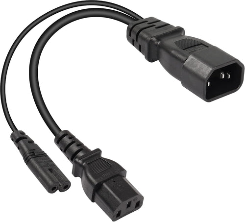 CERRXIAN 1FT C14 to C7 + C13 Y Splitter Power Cable,IEC 320 C14 Male to C7+C13 Female AC Conversion Cable,for Computer,Projector, Scanner,Printer,Etc