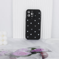 Compatible for iPhone 12 Pro Case, Cute White Black Heart Pattern Case Design for Women Girls, Soft TPU Slim Profile Shockproof Protective Phone Case for iPhone 12 Pro