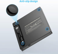 ORIGBELIE External CD DVD Drive, Ultra Slim CD Burner USB 3.0 with 4 USB Ports and 2 TF/SD Card Slots, Optical Disk Drive for Laptop Mac PC Windows 11/10/8/7 Linux OS with Carrying Case