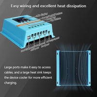 MPPT Solar Charge Controller 100A 12V 24V 36V 48V LCD Display Dual USB Battery Regulator