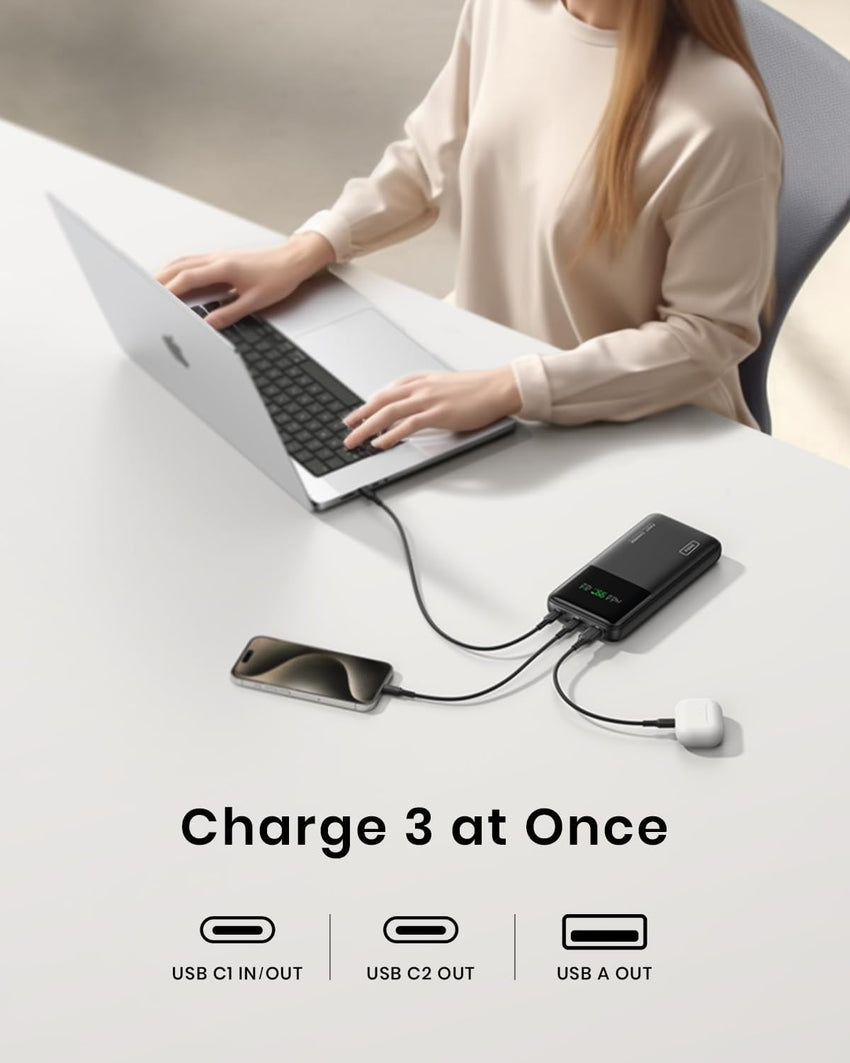 INIU Power Bank, 27000mAh 140W Portable Charger Fast Charging for Laptops and Phones, USB C in & out Battery Pack for iPhone 16 15 14 13 12 Pro Max Samsung Galaxy S23 Ultra iPad Pro Steam Deck etc