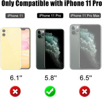 Beeasy iPhone 11 Pro Case Black, Shockproof Tough Heavy Duty, with Built-in Screen Protector 360 Degree Full Body Military Protective, Drop Proof Metal Cover for Outdoor Sport