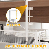 Rppiup Under Desk Cable Management Tray, No Drill Steel Cable Management Under Desk tray, Hollow Sturdy Metal Mesh Table Wire Organiser No Damage to Table, for Office Home Kitchens
