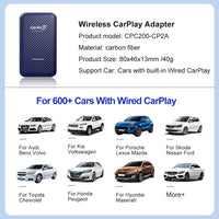Carlinkit 4.0, 2025 NEW Upgrade, Wireless CarPlay & Android Auto Adapter UK,Convert OEM Wired CarPlay to Wireless Android Auto&CarPlay, 5.8GHz Low Latency,Compatible with 600+ Car Models from 2017
