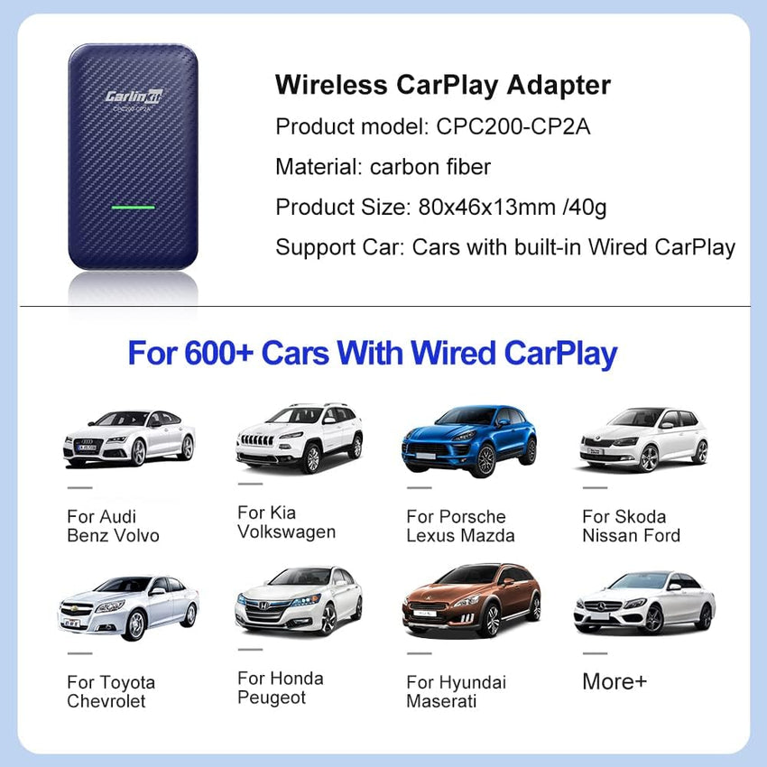 Carlinkit 4.0, 2025 NEW Upgrade, Wireless CarPlay & Android Auto Adapter UK,Convert OEM Wired CarPlay to Wireless Android Auto&CarPlay, 5.8GHz Low Latency,Compatible with 600+ Car Models from 2017