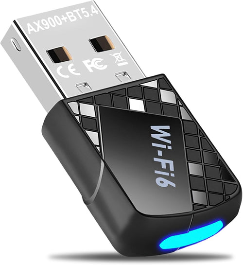 Mini WiFi 6 Dongle USB Bluetooth Adapter Dual Band 286Mbps & 600Mbps â Black