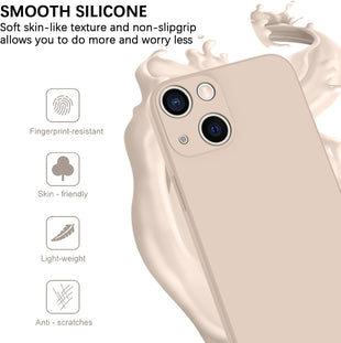 KPPIT Compatible with iPhone 14 Plus case,Silicone Case,Ultra Slim Soft Gel Anti-Scratch,Microfiber Lining,Rubber Shockproof Case Cover iPhone 14 Plus 6.7 inch, Khaki