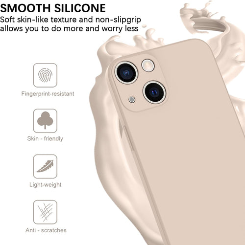 KPPIT Compatible with iPhone 14 Plus case,Silicone Case,Ultra Slim Soft Gel Anti-Scratch,Microfiber Lining,Rubber Shockproof Case Cover iPhone 14 Plus 6.7 inch, Khaki
