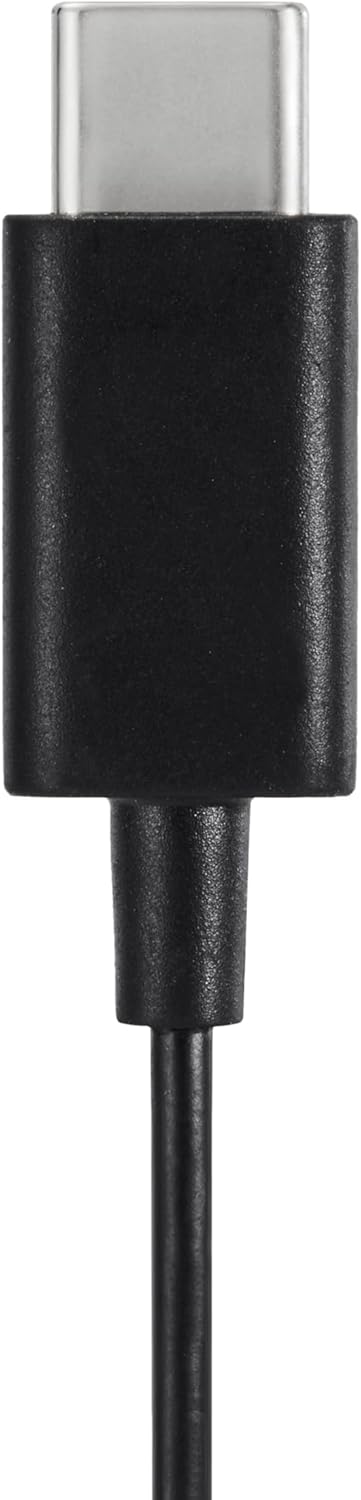 Amazon Basics Headphones, USB-C Wired Earbuds with Microphone, In-Ear, 4.2-ft Cable, S/M/L Ear Tips, Black
