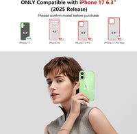 AROYI 3 in 1 Clear Glitter Case Compatible with iPhone 17 Case with 2 Tempered Glass Screen Protector, Soft Bumper Anti-Scratch Sparkle Bling Women Girls Phone Case for iPhone 17 6.3"