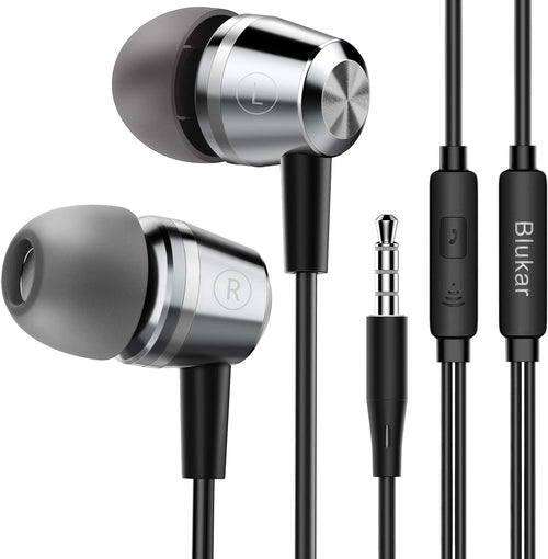 Blukar Earphones, In-Ear Headphones Earphones High Sensitivity Microphone - Noise Isolating, High Definition, Pure Sound for iPhone, iPad, Smartphone, MP3 Players etc.