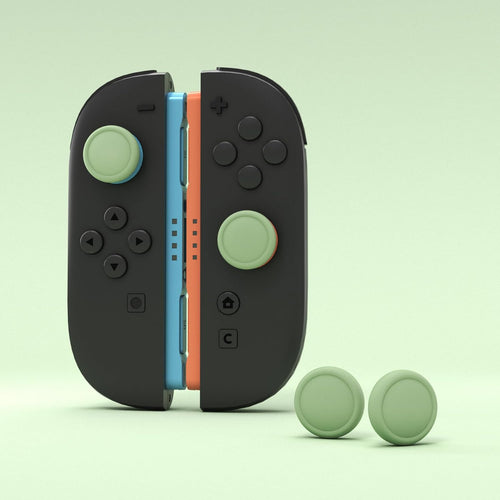 PlayVital Thumb Grips for Nintendo Switch 2, 4-Pack Silicone Joystick Caps for Joycon 2, Cute Accessories Comfort Thumbstick Grip Covers - Matcha Green