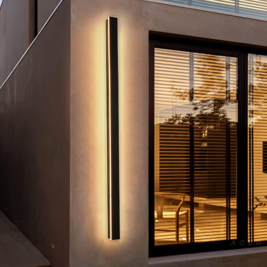Outdoor Wall Lights LED Black Long Wall Sconce READ DESC Ip65 Waterproof Outside Lights Rectangular Wall Lighting 3000k 45W Aluminum Exterior/Indoor Wall Light For Garden Villa Porch Terraces Garage,125cm*1